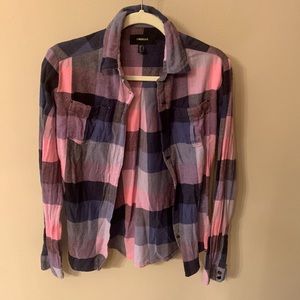 Insight pink plaid flannel